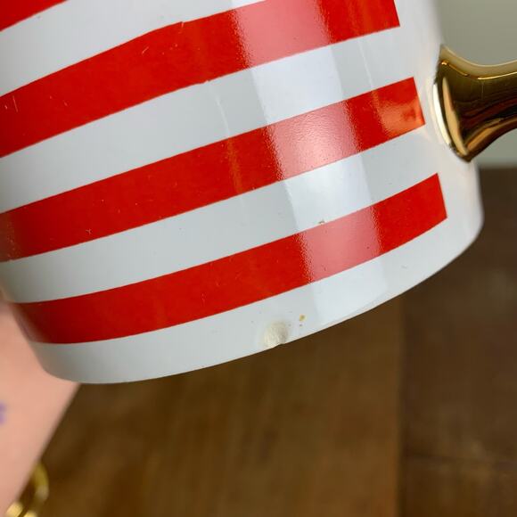 American Flag Patriot Coffee or Soup Mug Gold Handle Teleflora Gift Large - Picture 7 of 7
